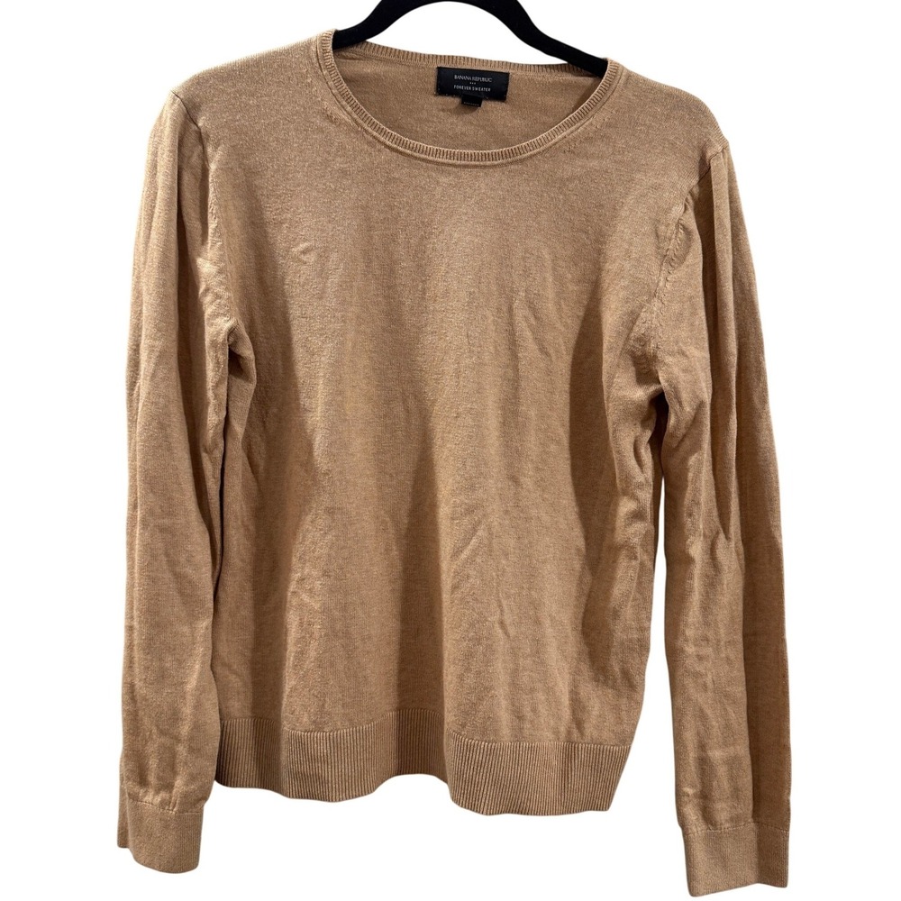 Banana Republic Forever Sweater Brown V Neck Small Minimalist Capsule Wardrobe